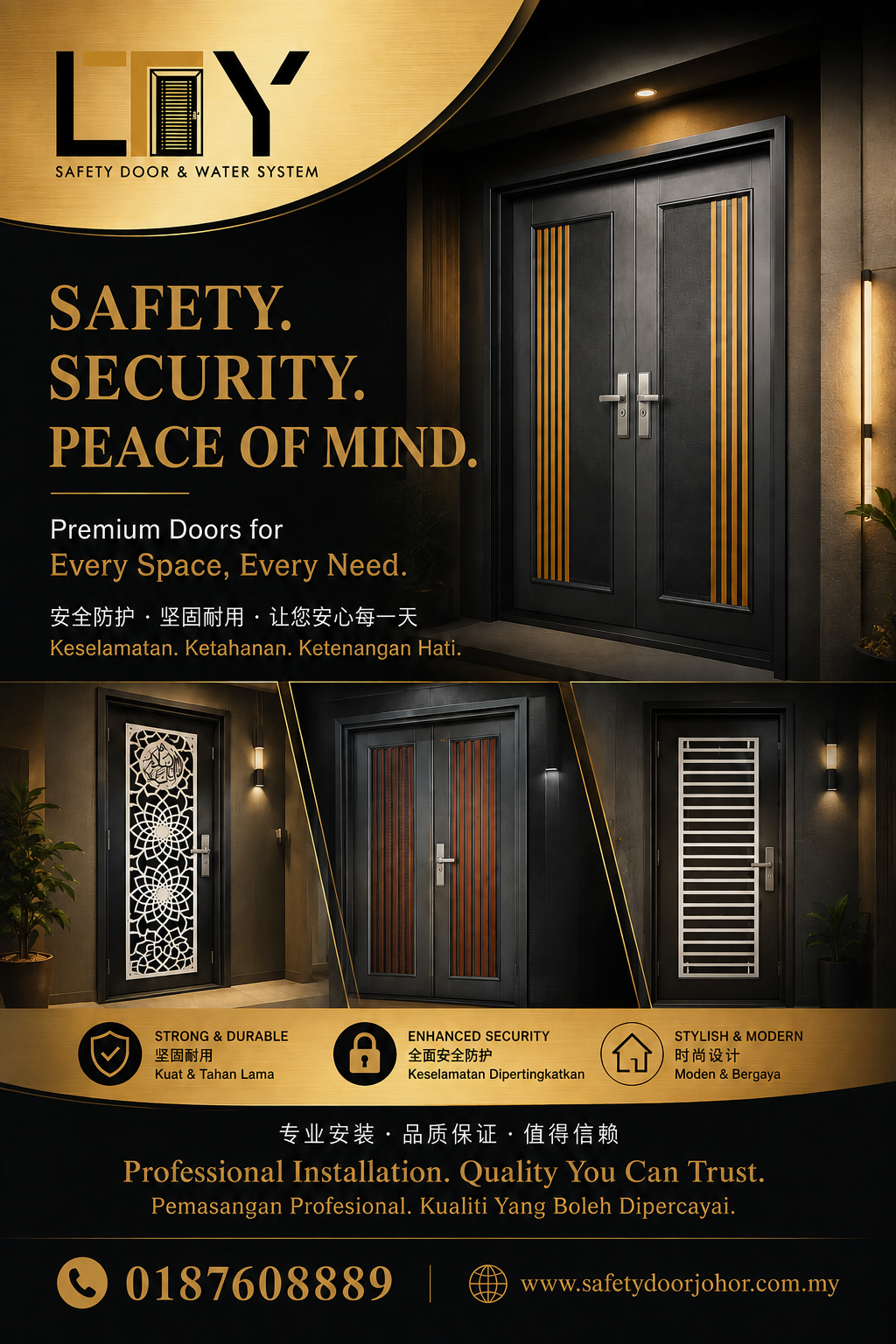 Premium Security Door Designs in Johor Bahru: Beautiful Protection for Modern Homes